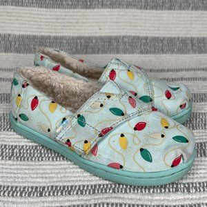 toms alpargata mint holiday lights glow in the dark slip-on 9T